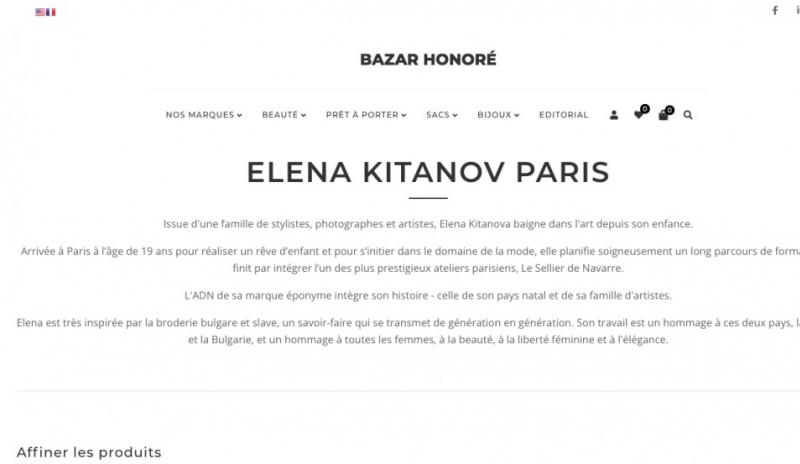 ELENA KITANOV PARIS CHEZ BAZAR HONORÉ PARIS